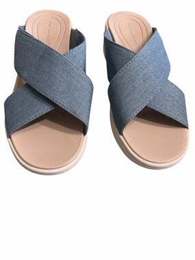 Easy Spirit Women's Denim Blue Crisscross Slide Sandals